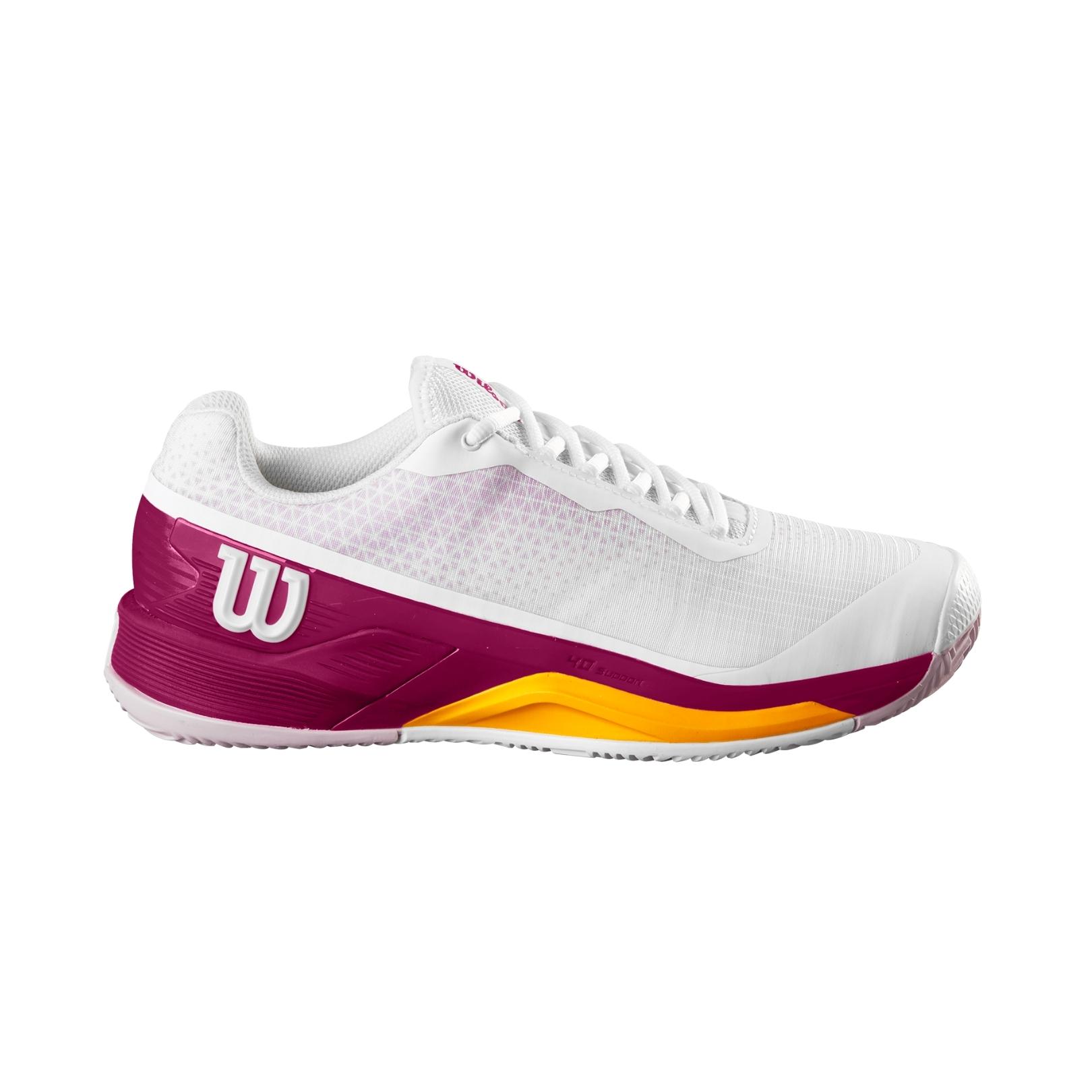 Wilson Rush Pro 4.0 Clay Women White/Baton Rouge/Saffron - OLD